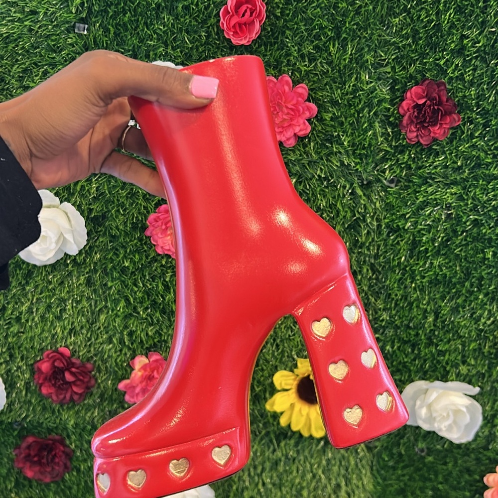 Red Ceramic Vase Boot